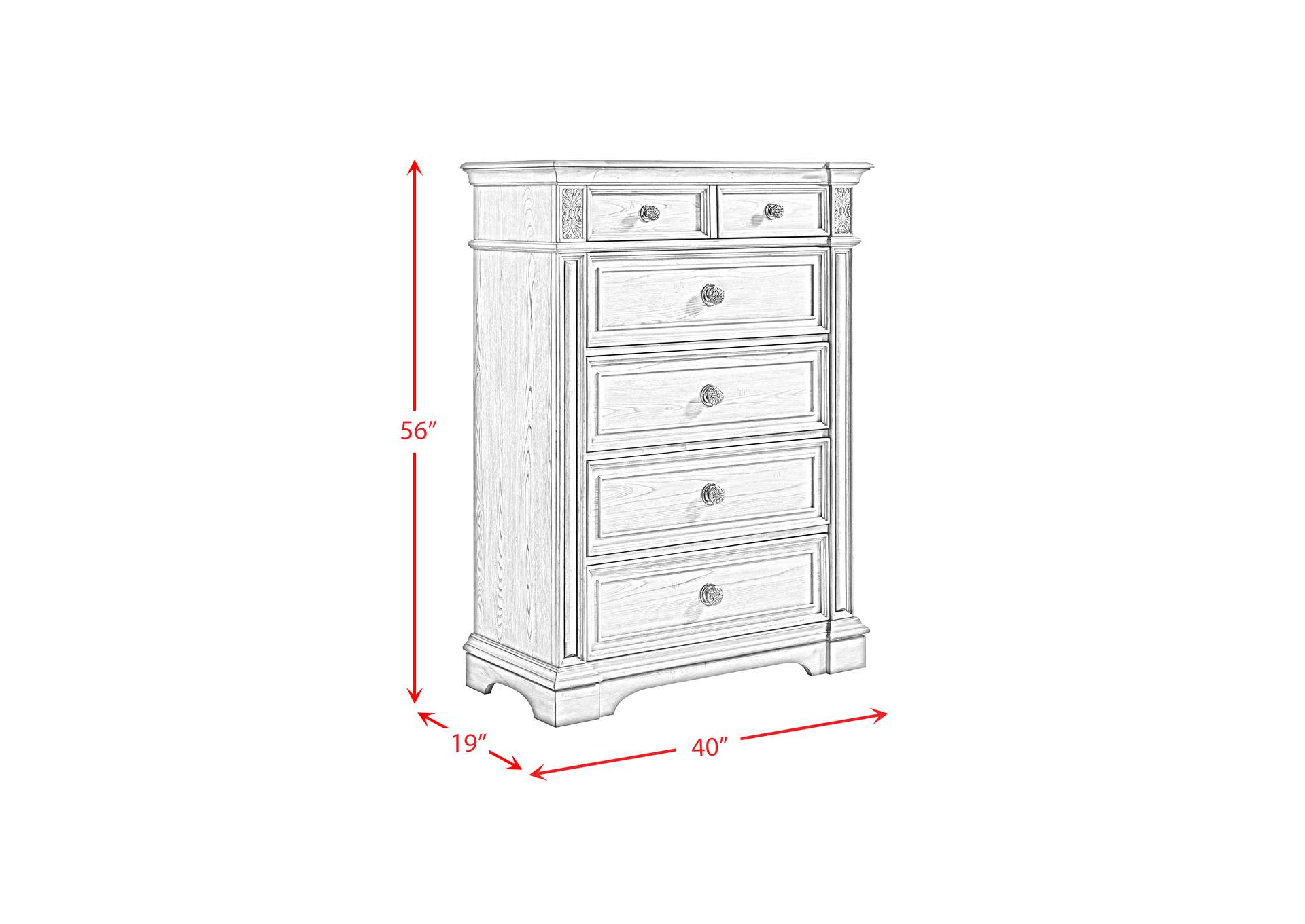 Glenmore King Panel 5 Piece Bedroom Set In Aged Grey image 6