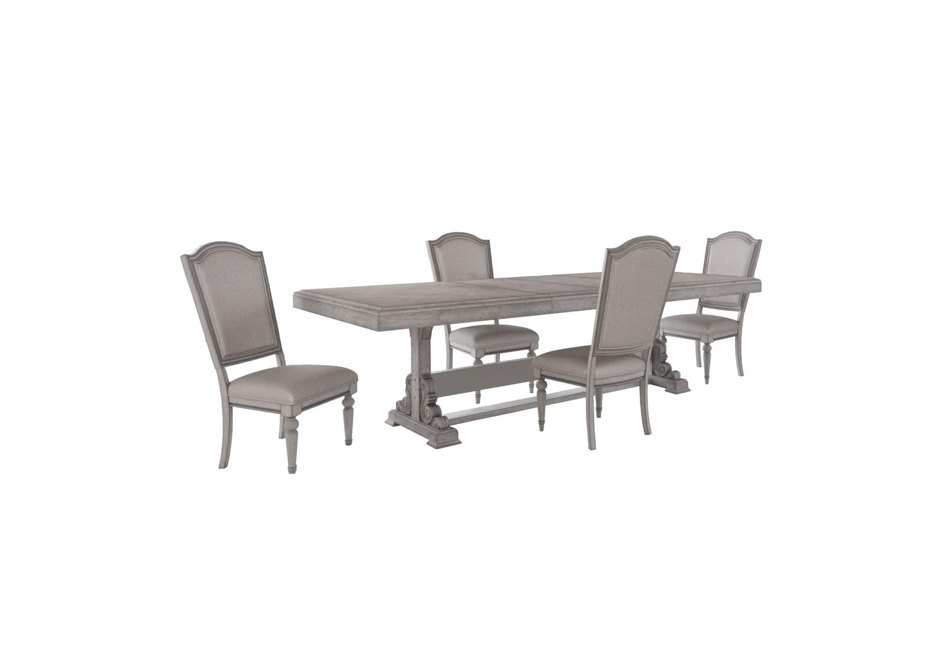 Glenmore 5 Piece Standard Height Dining Set In Aged Grey - Table And Four Chairs image 5
