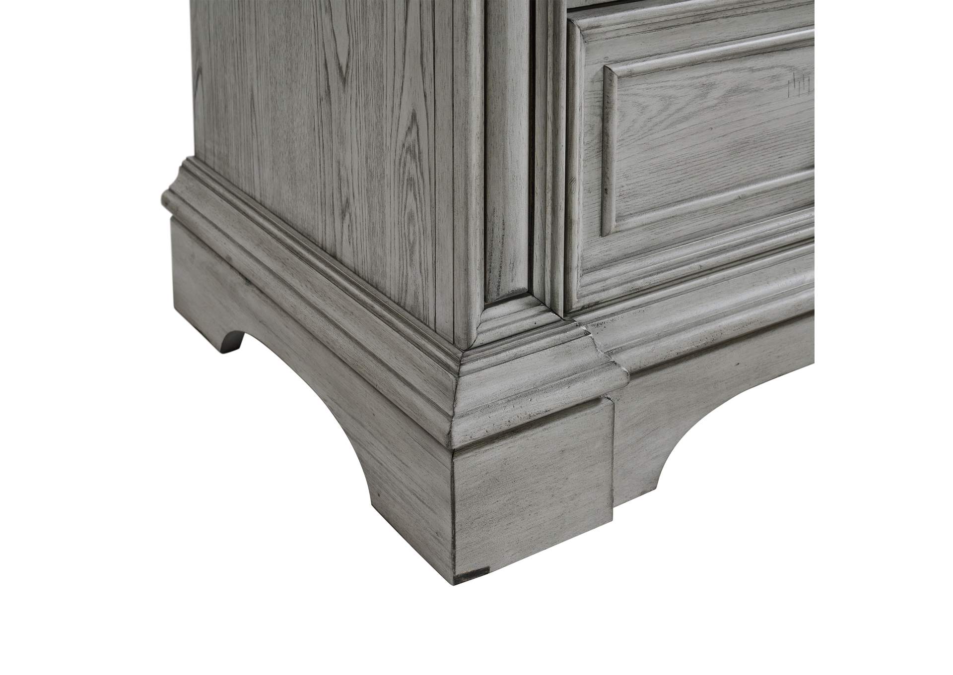 Glenmore King Panel 5 Piece Bedroom Set In Aged Grey image 10