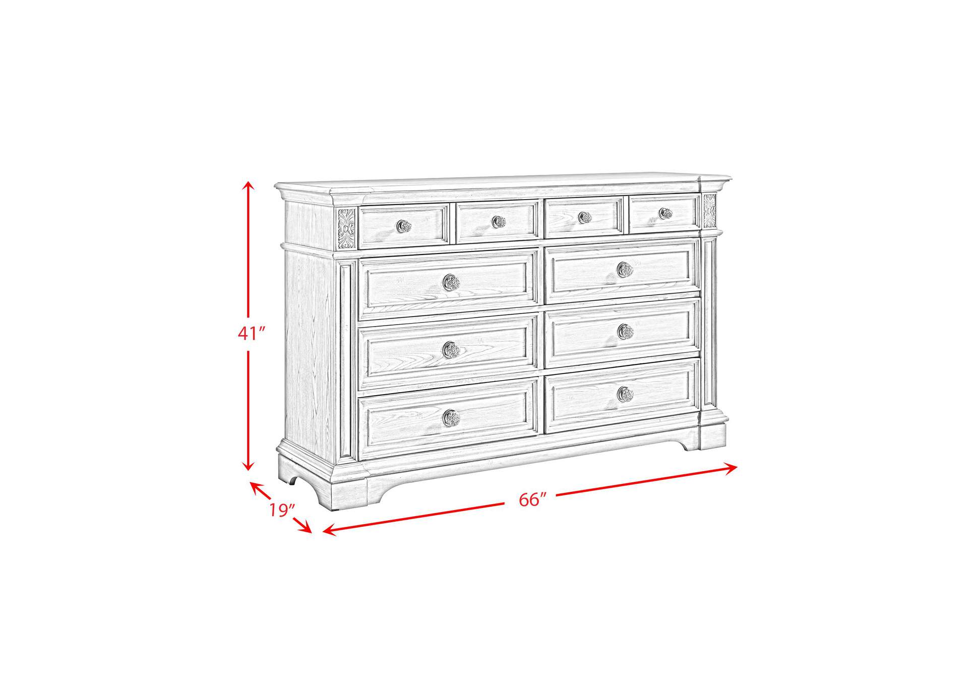 Glenmore 8 - Drawer Dresser In Aged Grey image 10