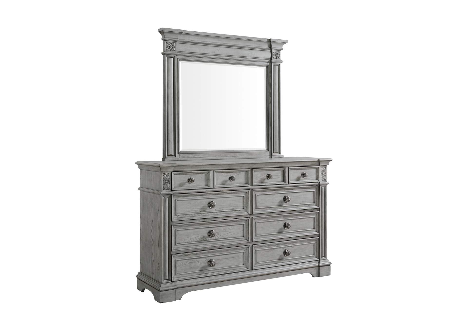 Glenmore King Panel 5 Piece Bedroom Set In Aged Grey image 20