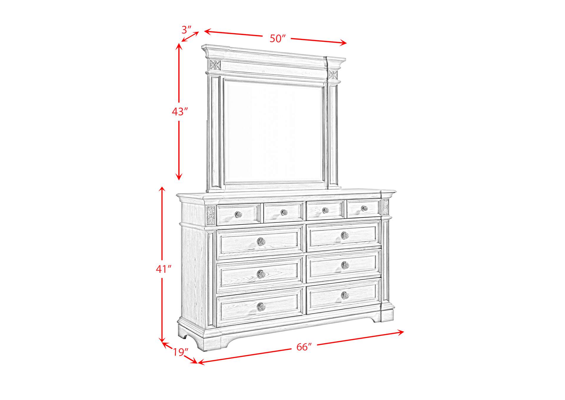 Glenmore King Panel 5 Piece Bedroom Set In Aged Grey image 7