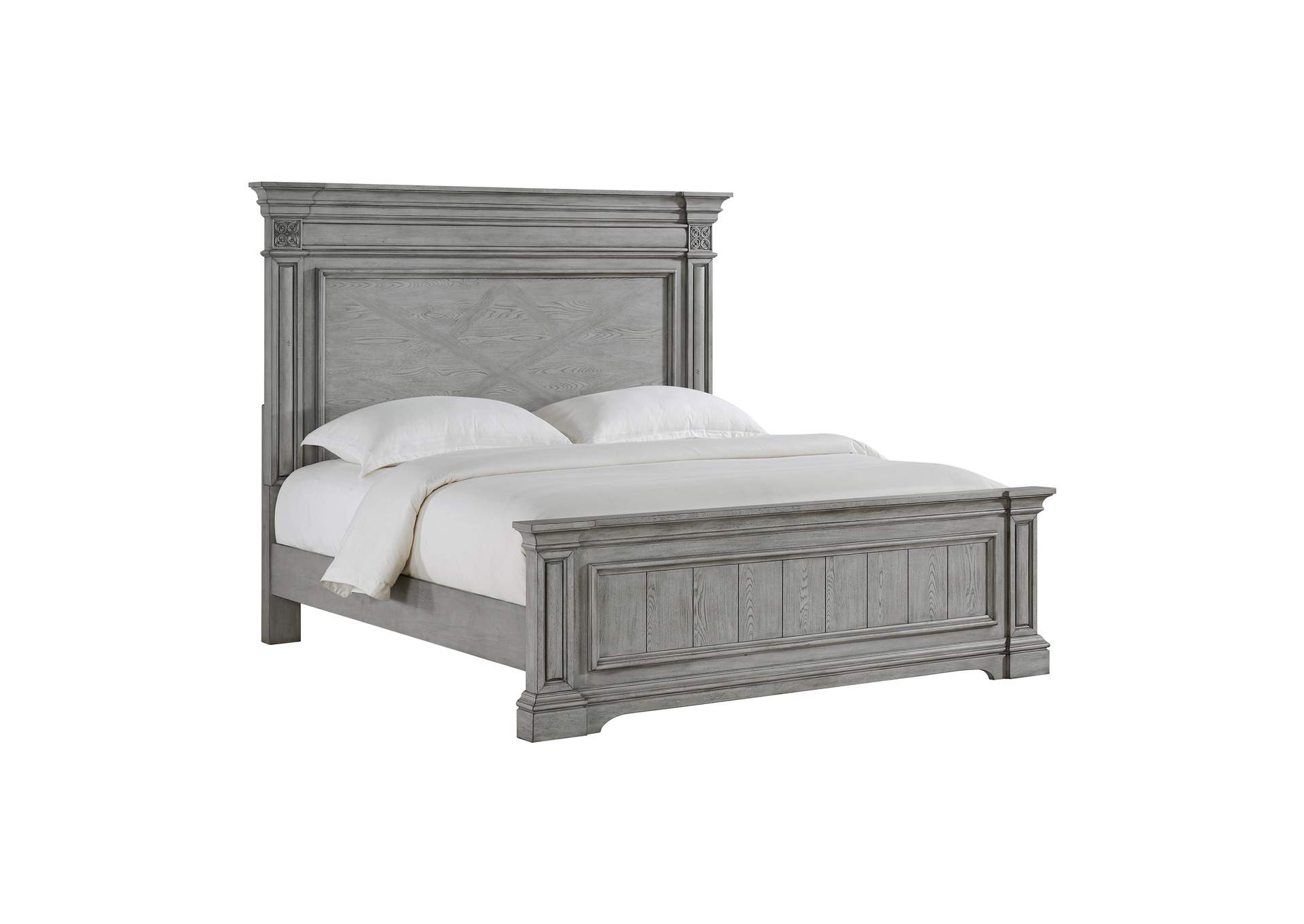 Glenmore King Panel 5 Piece Bedroom Set In Aged Grey image 21