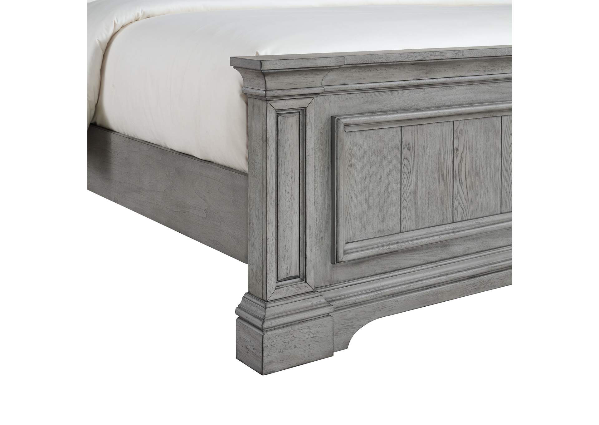 Glenmore King Panel 5 Piece Bedroom Set In Aged Grey image 15
