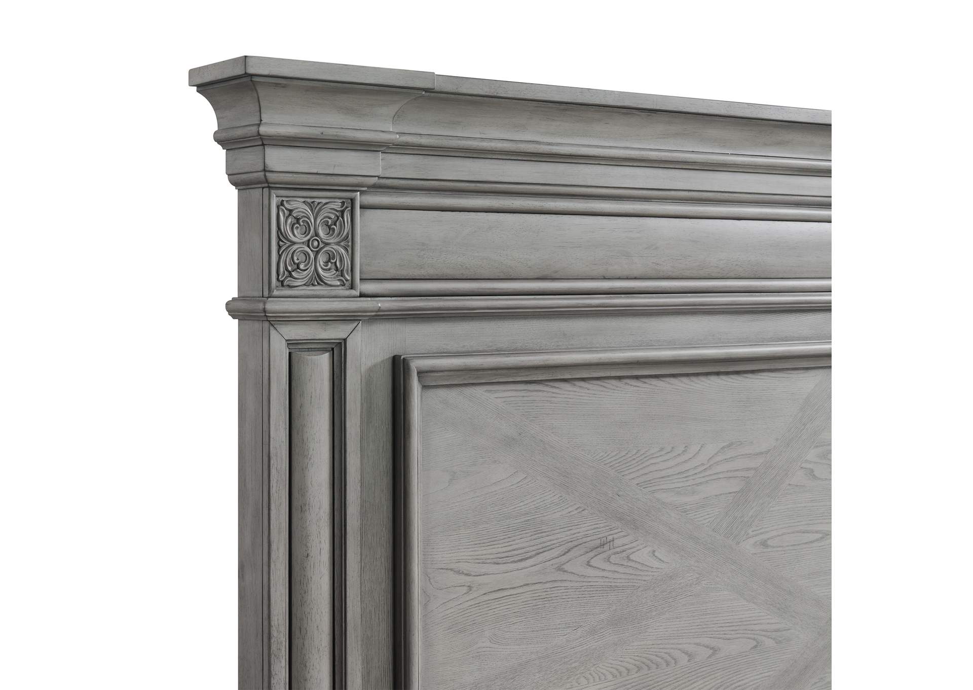 Glenmore King Panel 5 Piece Bedroom Set In Aged Grey image 16