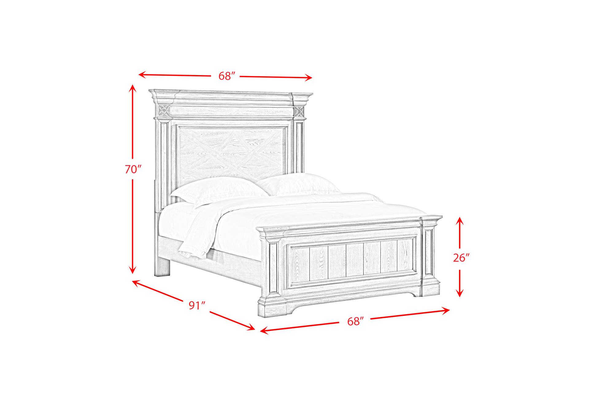 Glenmore Queen Panel 3 Piece Bedroom Set In Aged Grey image 8
