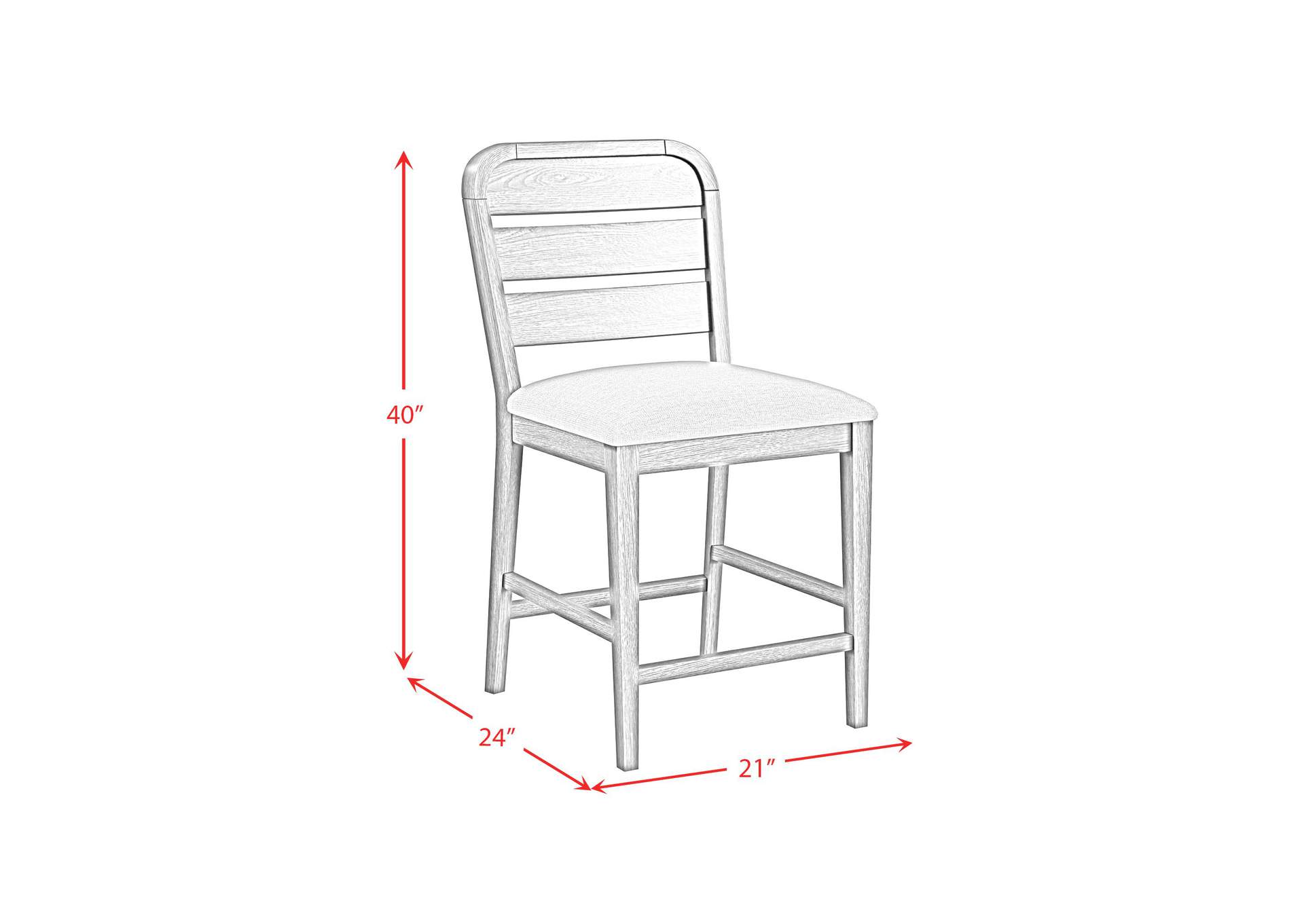 Glinda Counter Chair With Light Grey Fabric In Brown 2 Per Carton image 6