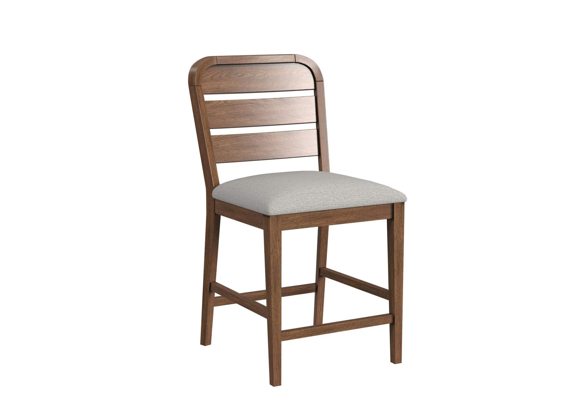 Glinda Counter Chair With Light Grey Fabric In Brown 2 Per Carton image 7