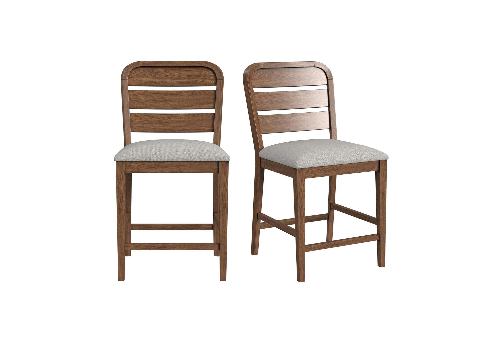 Glinda Counter Chair With Light Grey Fabric In Brown 2 Per Carton image 3