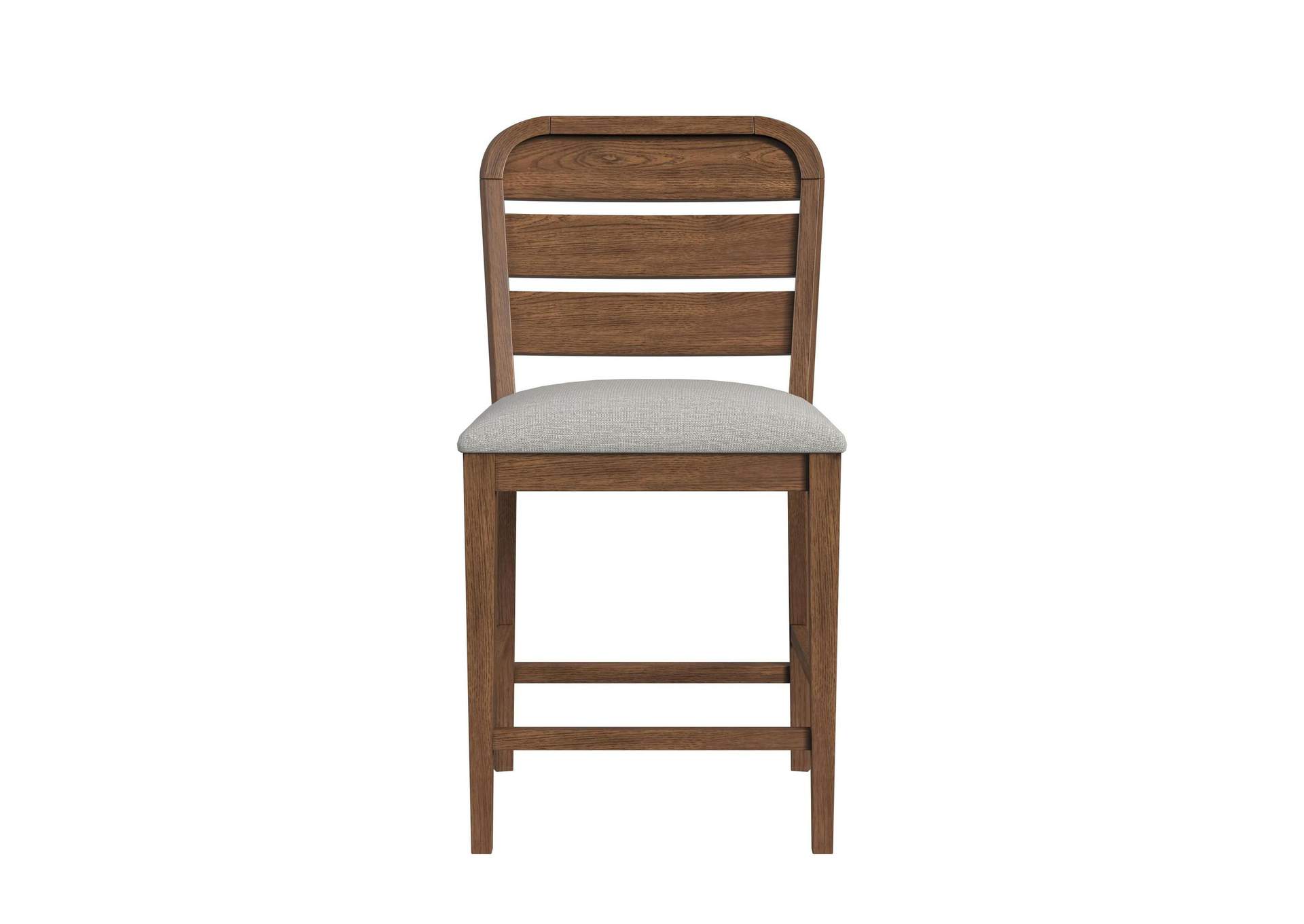 Glinda Counter Chair With Light Grey Fabric In Brown 2 Per Carton image 8