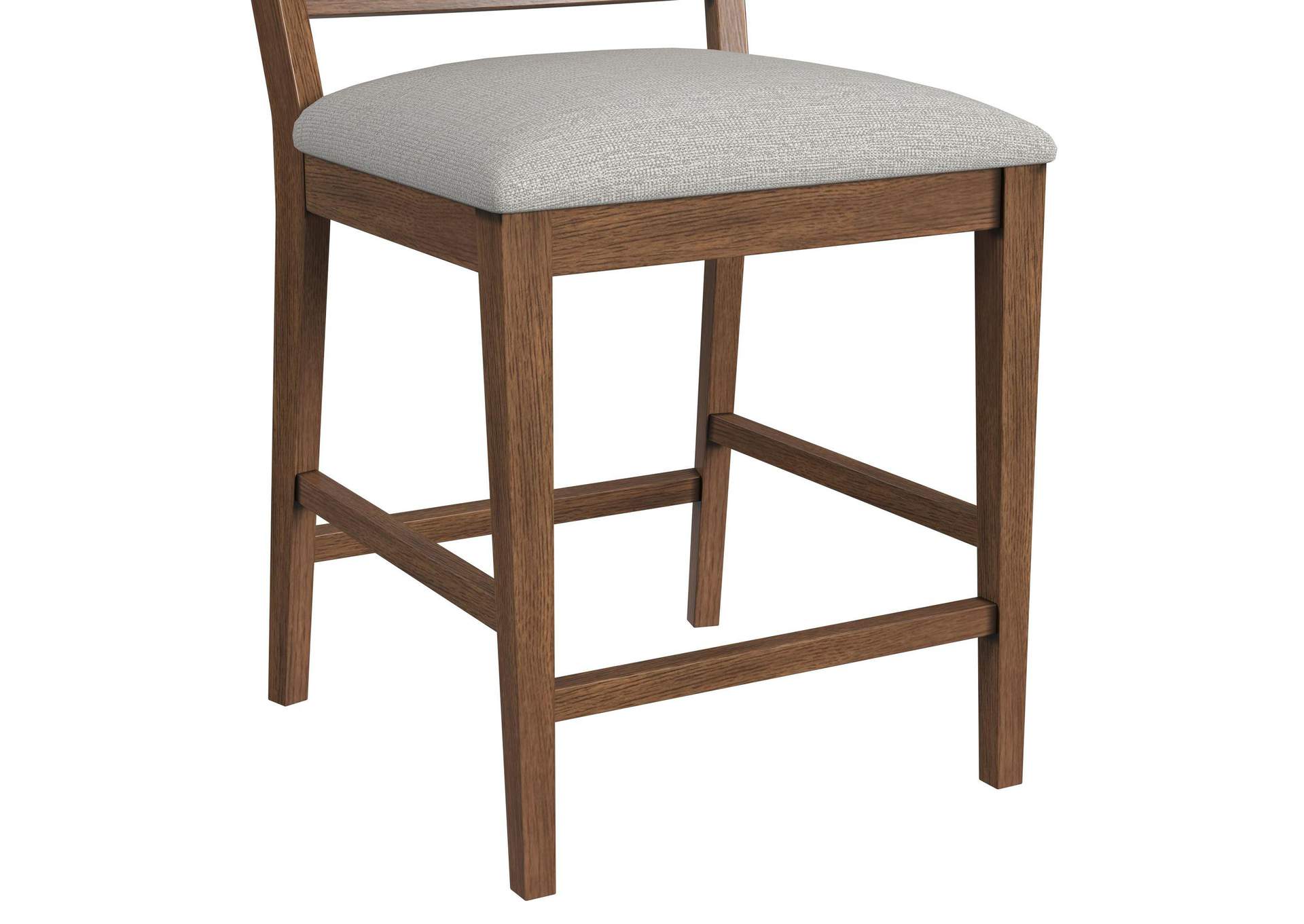 Glinda Counter Chair With Light Grey Fabric In Brown 2 Per Carton image 5
