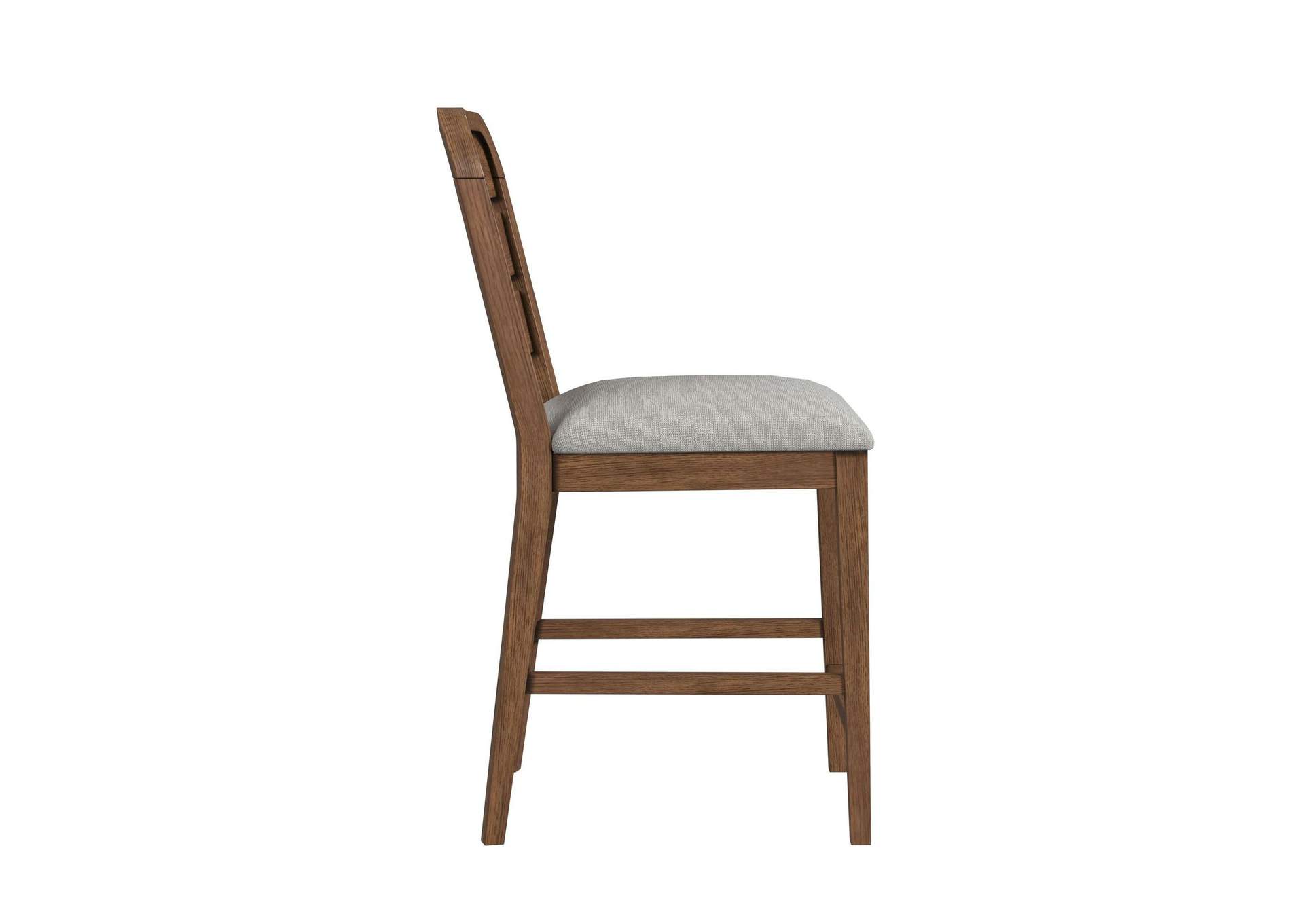 Glinda Counter Chair With Light Grey Fabric In Brown 2 Per Carton image 9