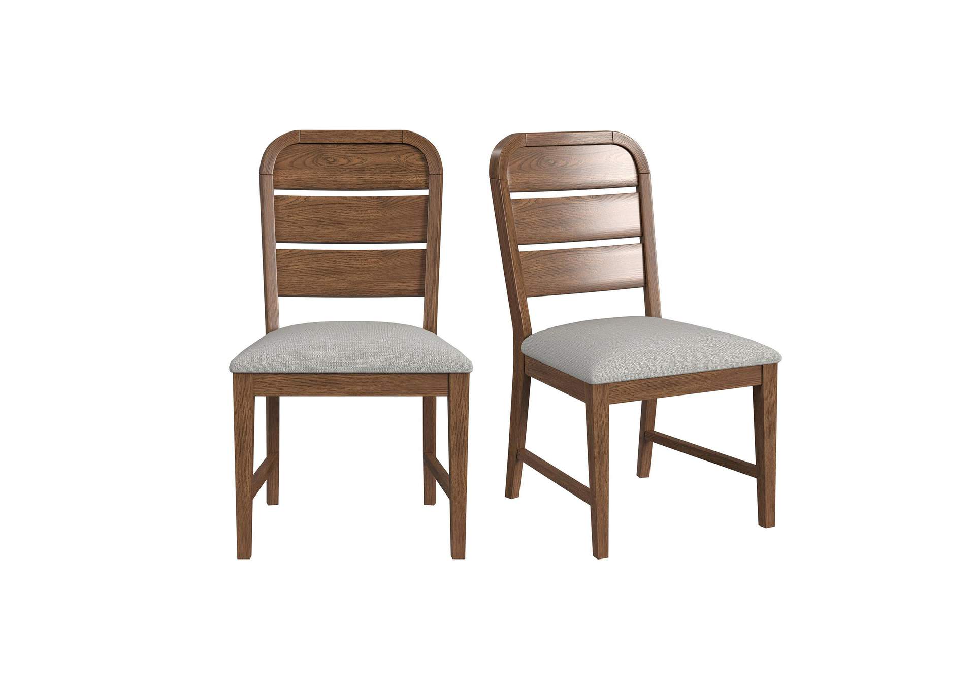 Glinda Dining Side Chair With Light Grey Fabric In Brown 2 Per Carton image 3