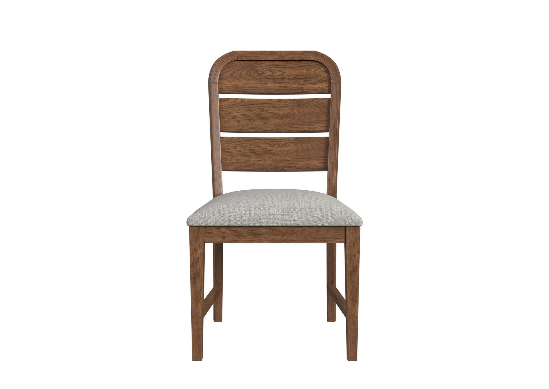 Glinda Dining Side Chair With Light Grey Fabric In Brown 2 Per Carton image 8