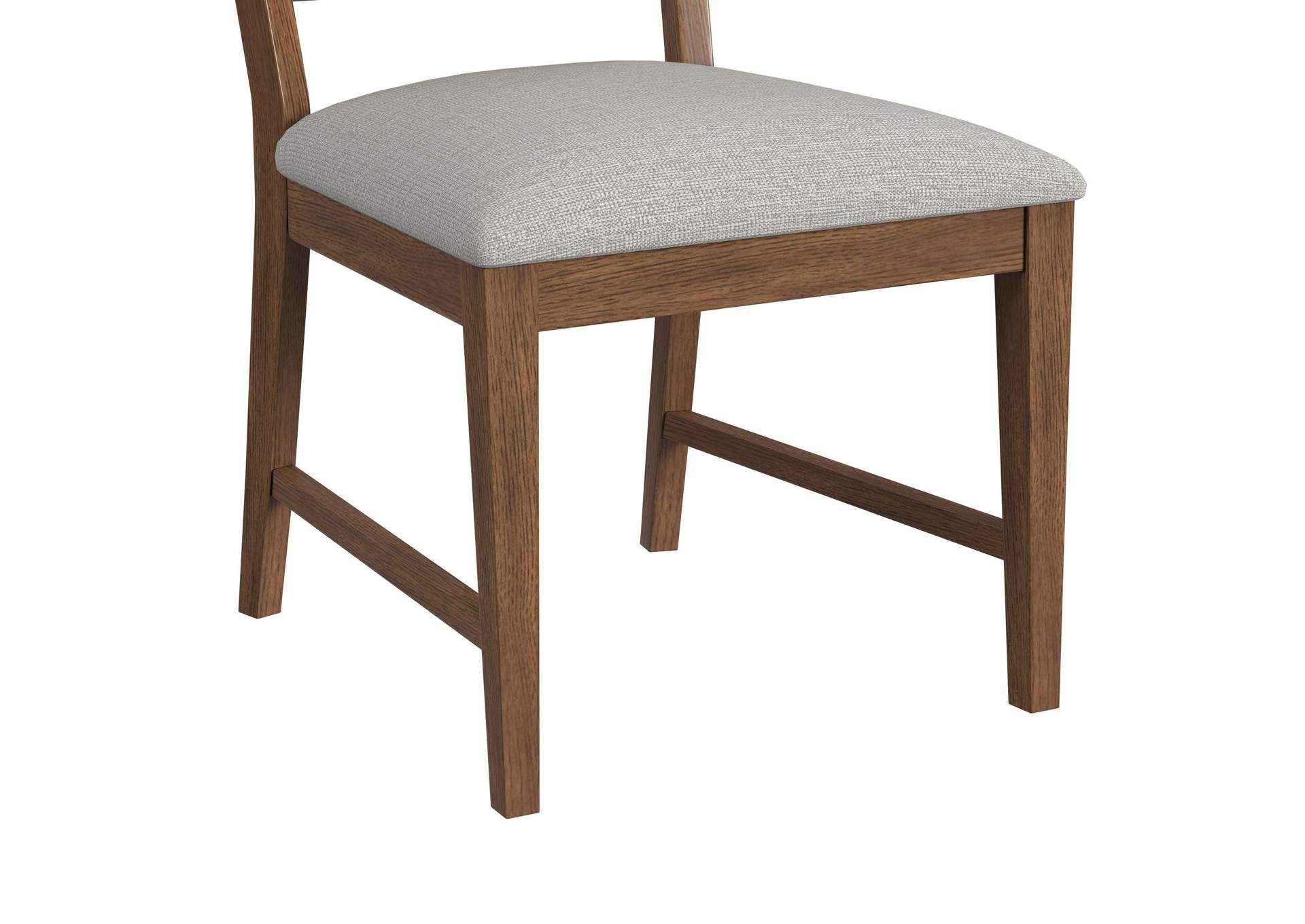 Glinda Dining Side Chair With Light Grey Fabric In Brown 2 Per Carton image 5