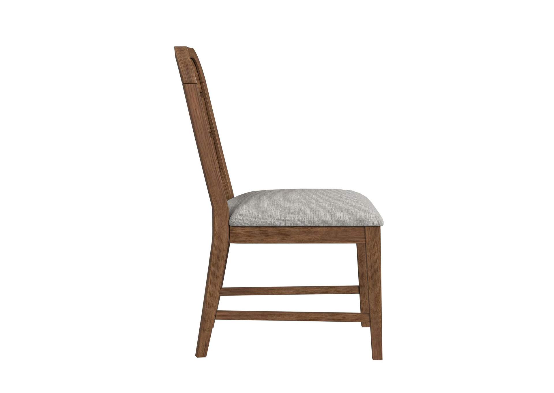 Glinda Dining Side Chair With Light Grey Fabric In Brown 2 Per Carton image 9