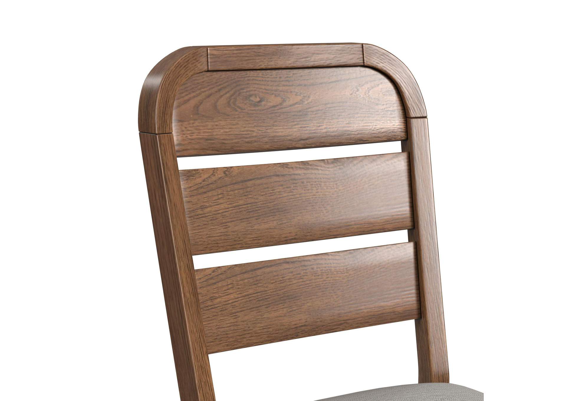 Glinda Dining Side Chair With Light Grey Fabric In Brown 2 Per Carton image 4