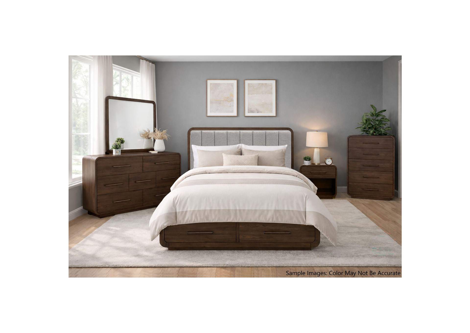 Glinda King Storage Bed In Brown image 1