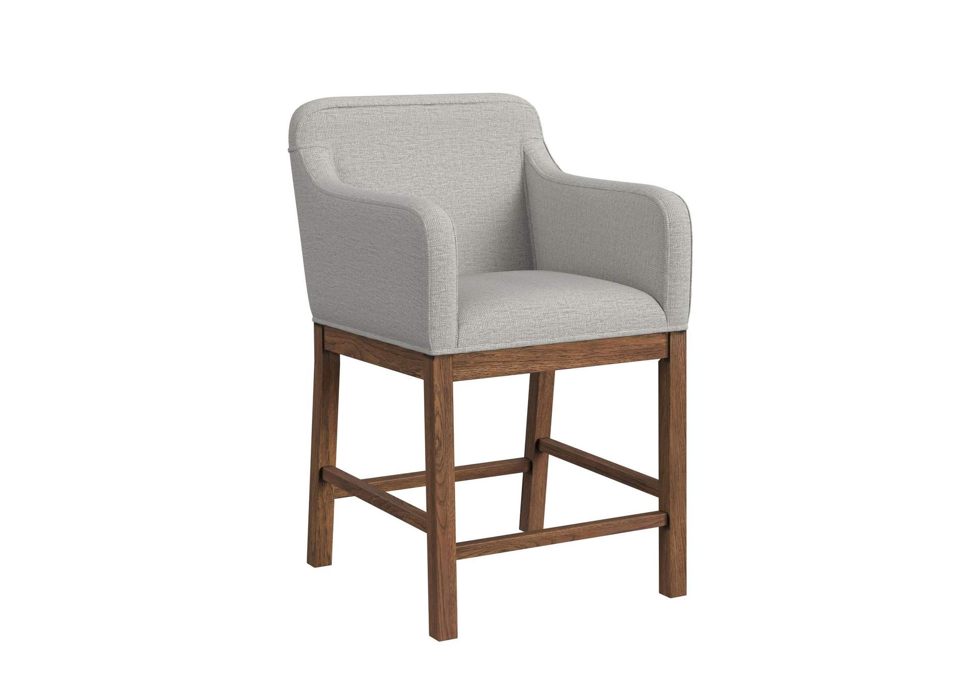 Glinda Upholstery Counter Chair With Light Grey Fabric In Brown 2 Per Carton image 7