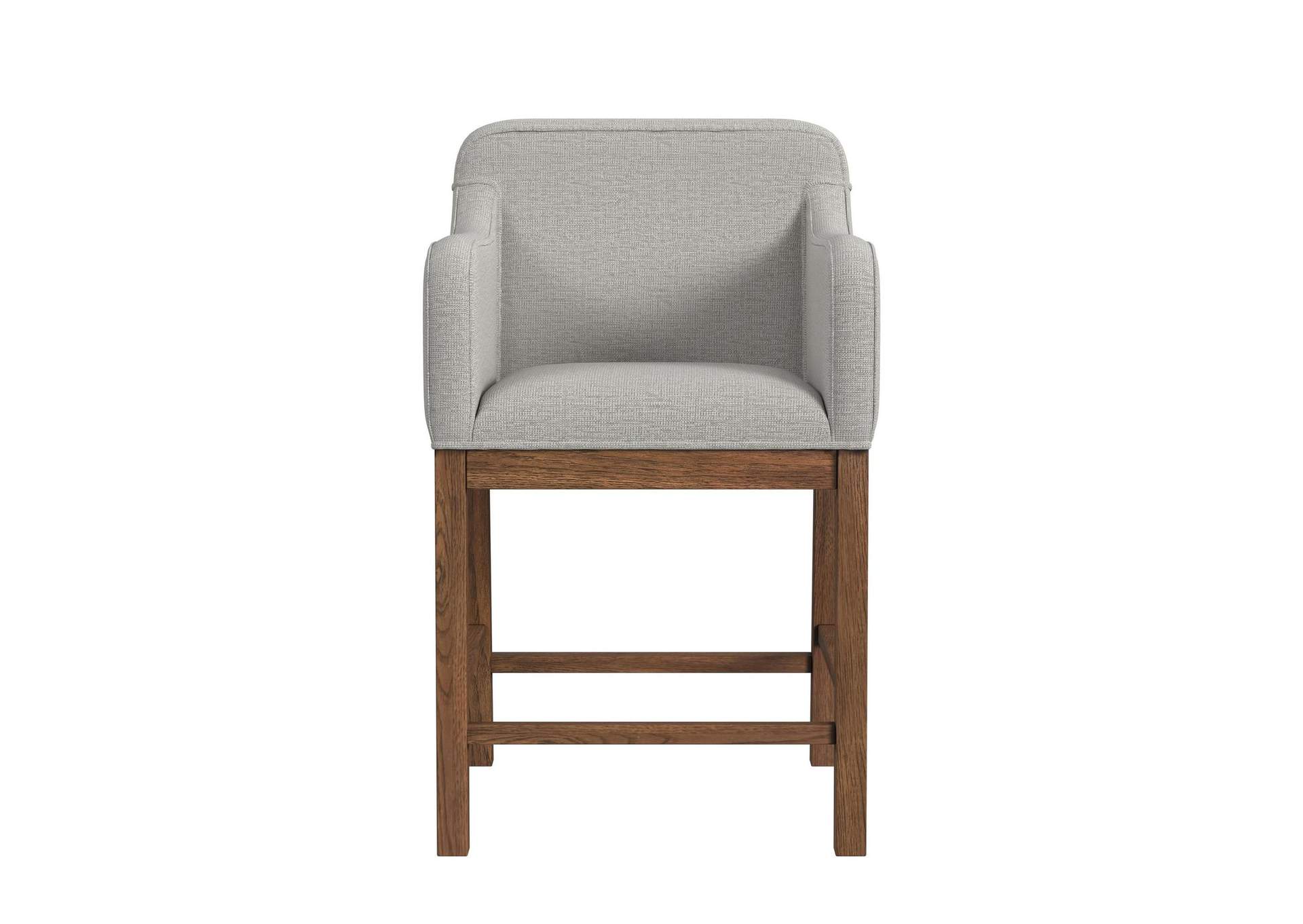 Glinda Upholstery Counter Chair With Light Grey Fabric In Brown 2 Per Carton image 8