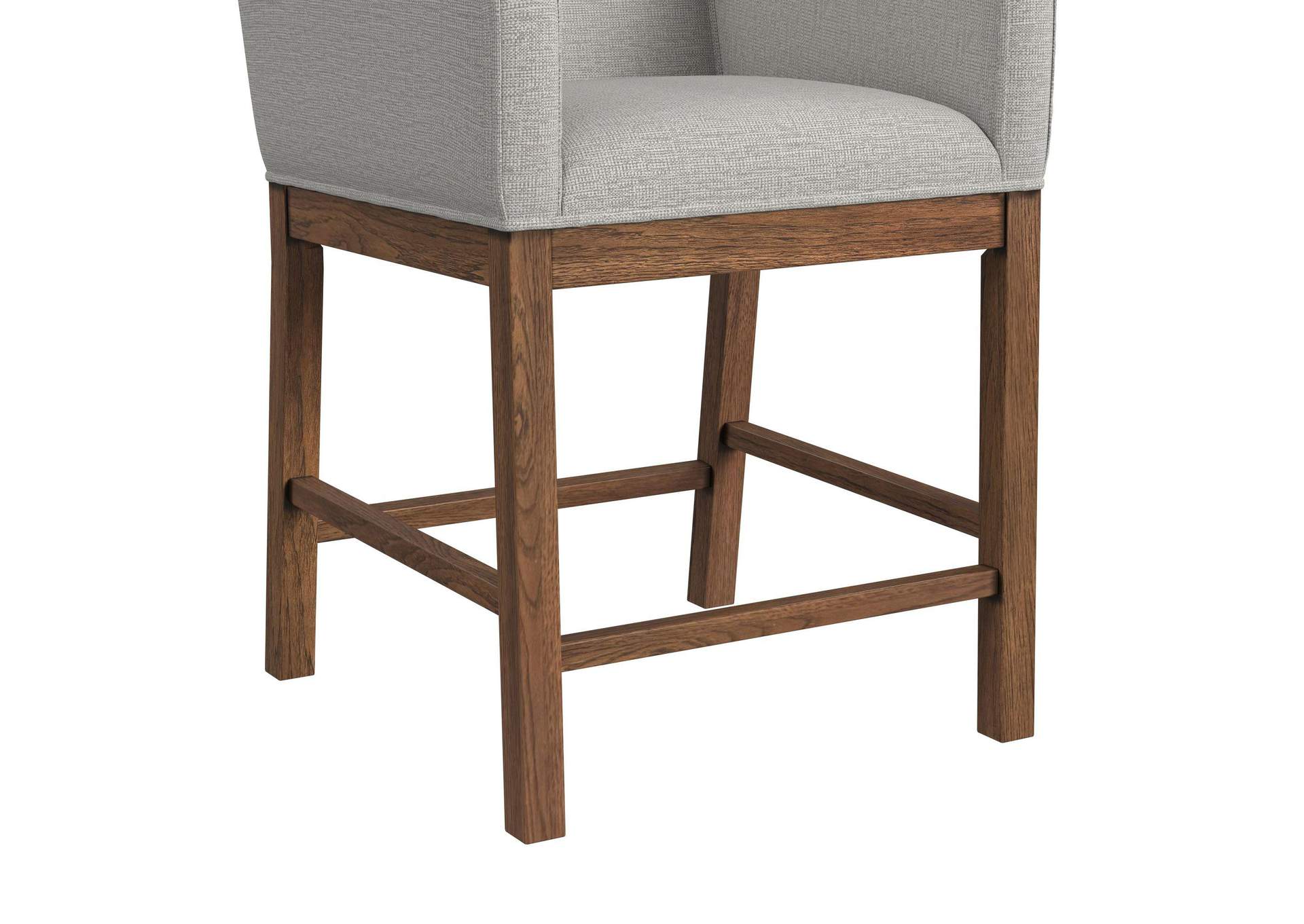 Glinda Upholstery Counter Chair With Light Grey Fabric In Brown 2 Per Carton image 5