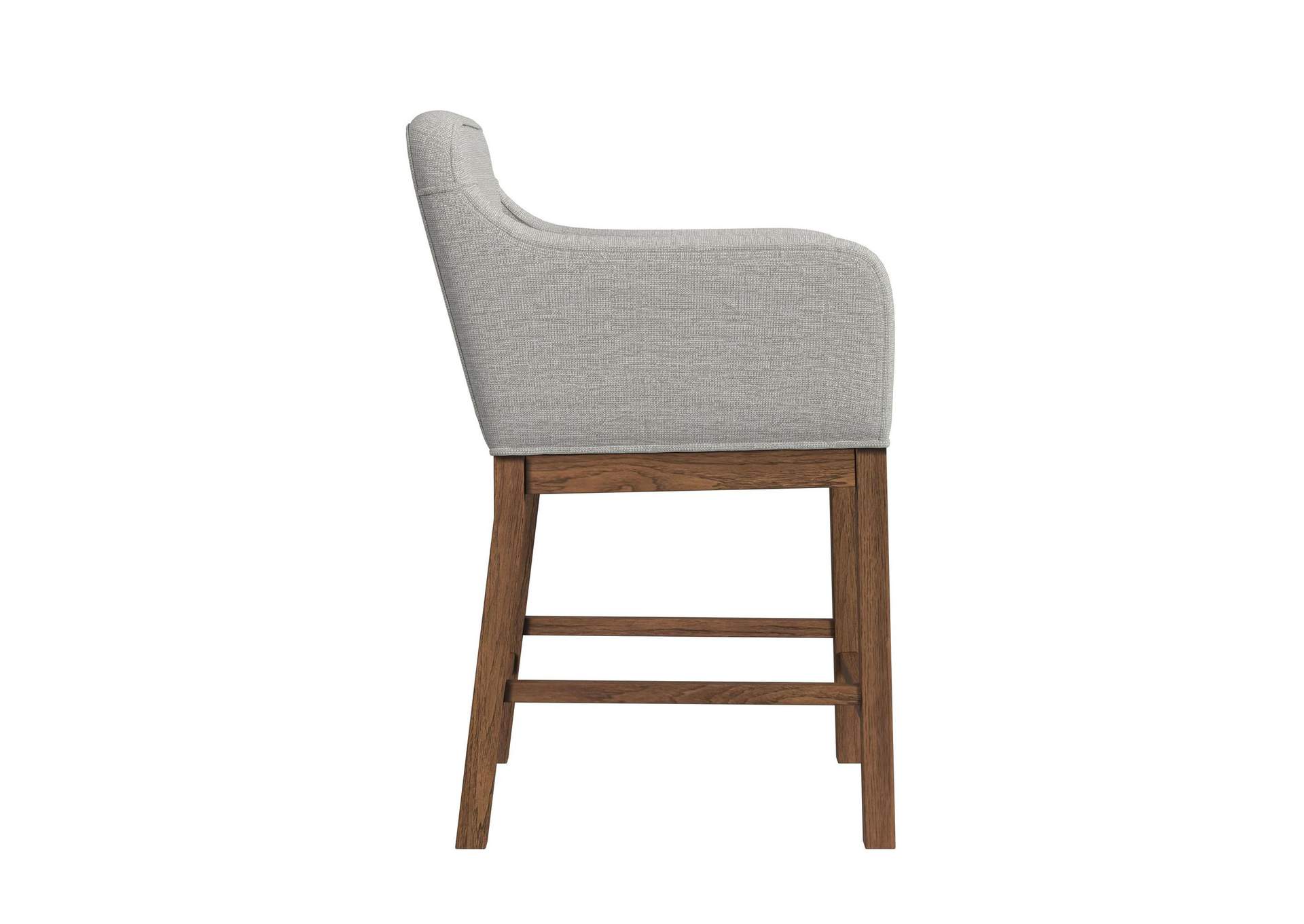 Glinda Upholstery Counter Chair With Light Grey Fabric In Brown 2 Per Carton image 9