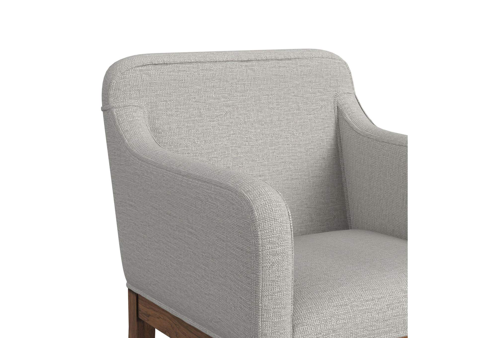 Glinda Upholstery Dining Chair With Light Grey Fabric In Brown 2 Per Carton image 4