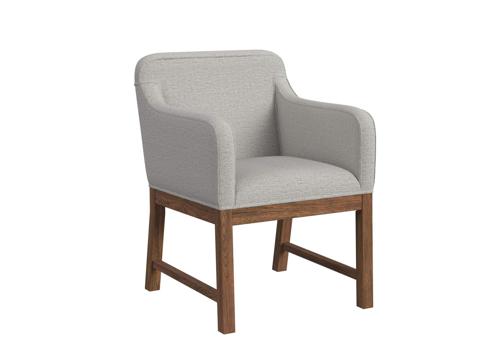 Glinda Upholstery Dining Chair With Light Grey Fabric In Brown 2 Per Carton image 7
