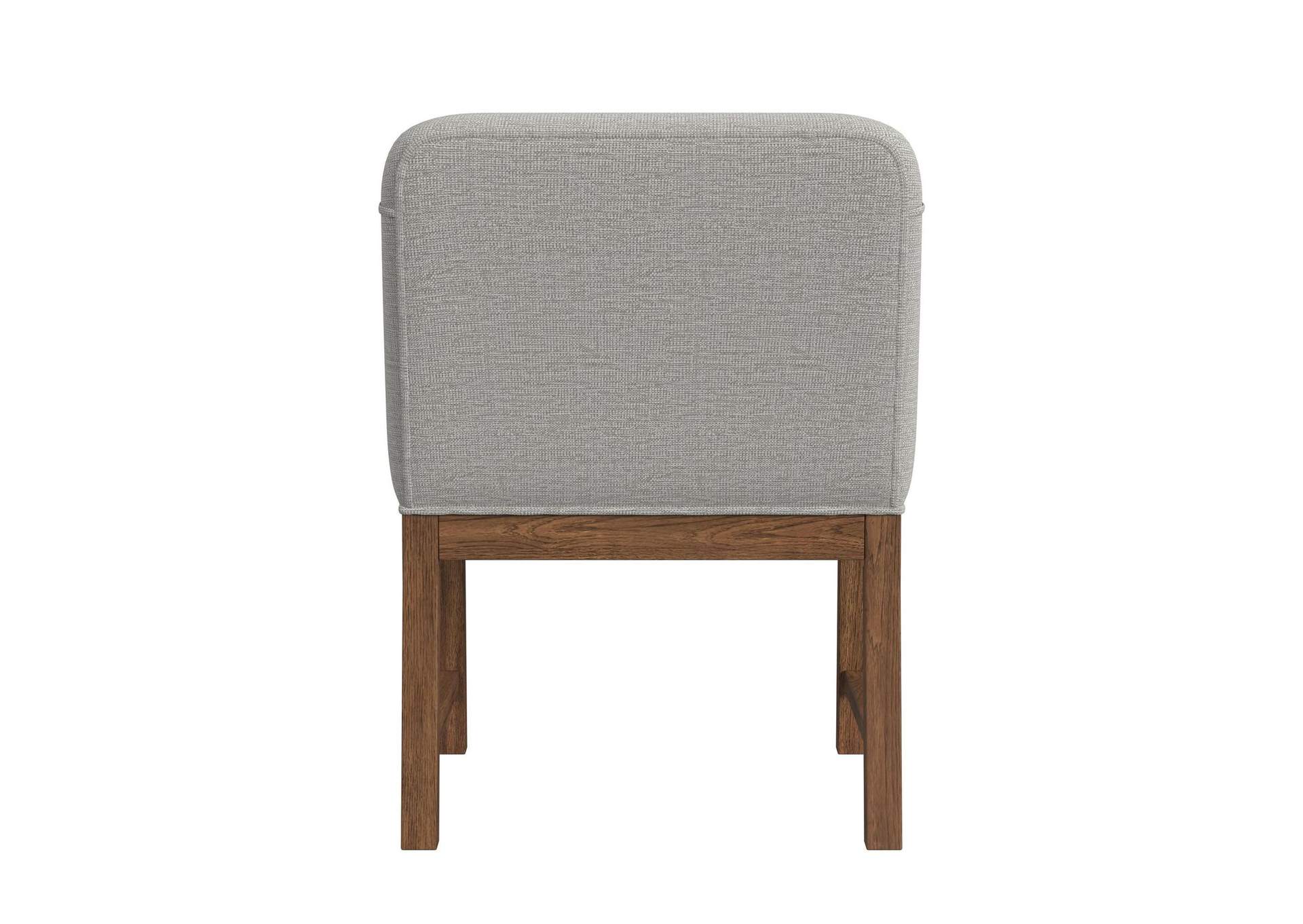 Glinda Upholstery Dining Chair With Light Grey Fabric In Brown 2 Per Carton image 10