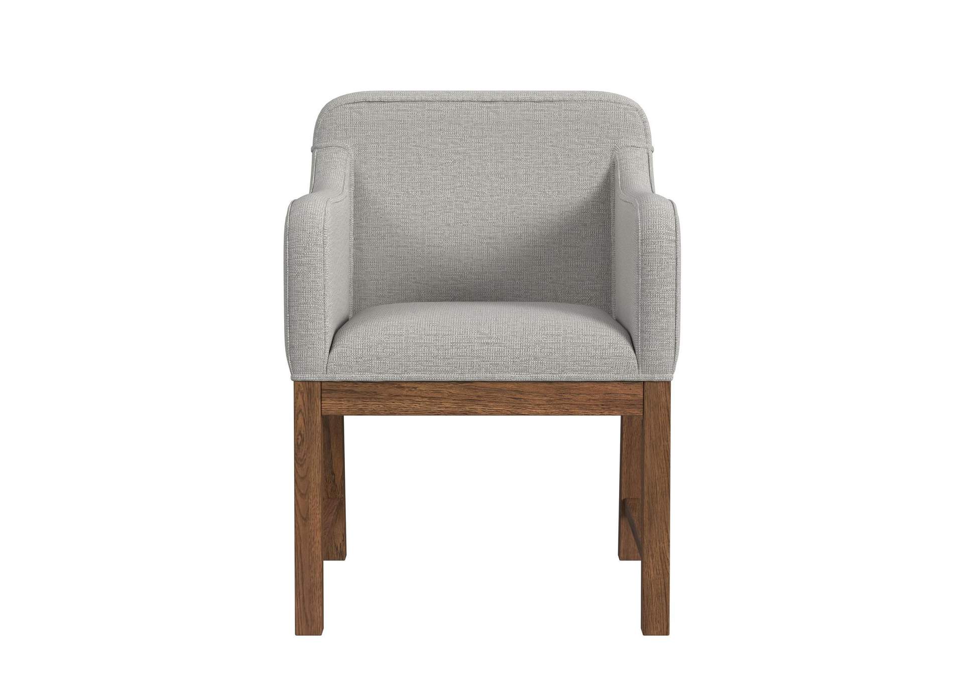 Glinda Upholstery Dining Chair With Light Grey Fabric In Brown 2 Per Carton image 8