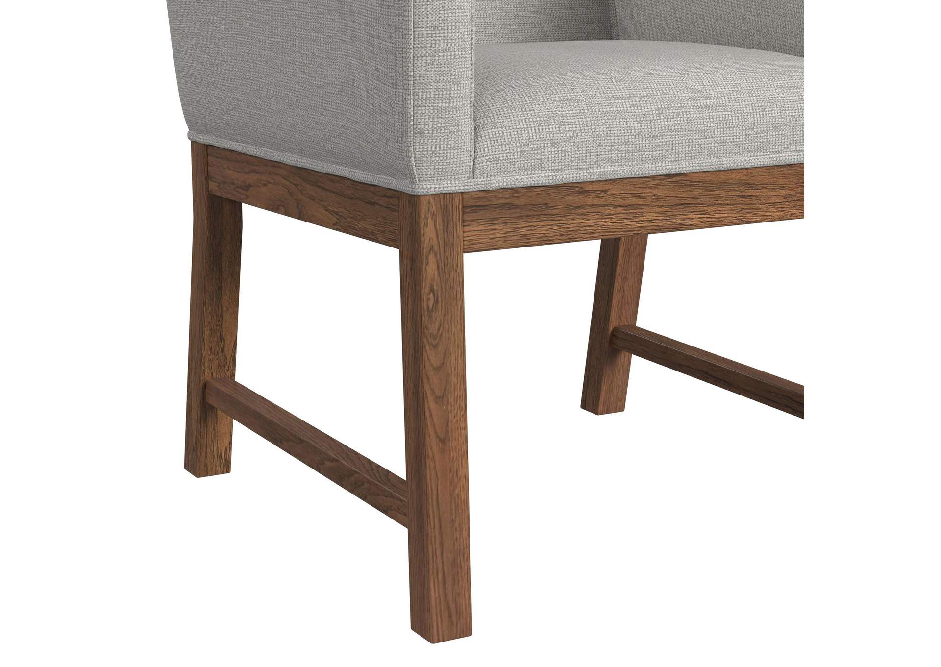 Glinda Upholstery Dining Chair With Light Grey Fabric In Brown 2 Per Carton image 5