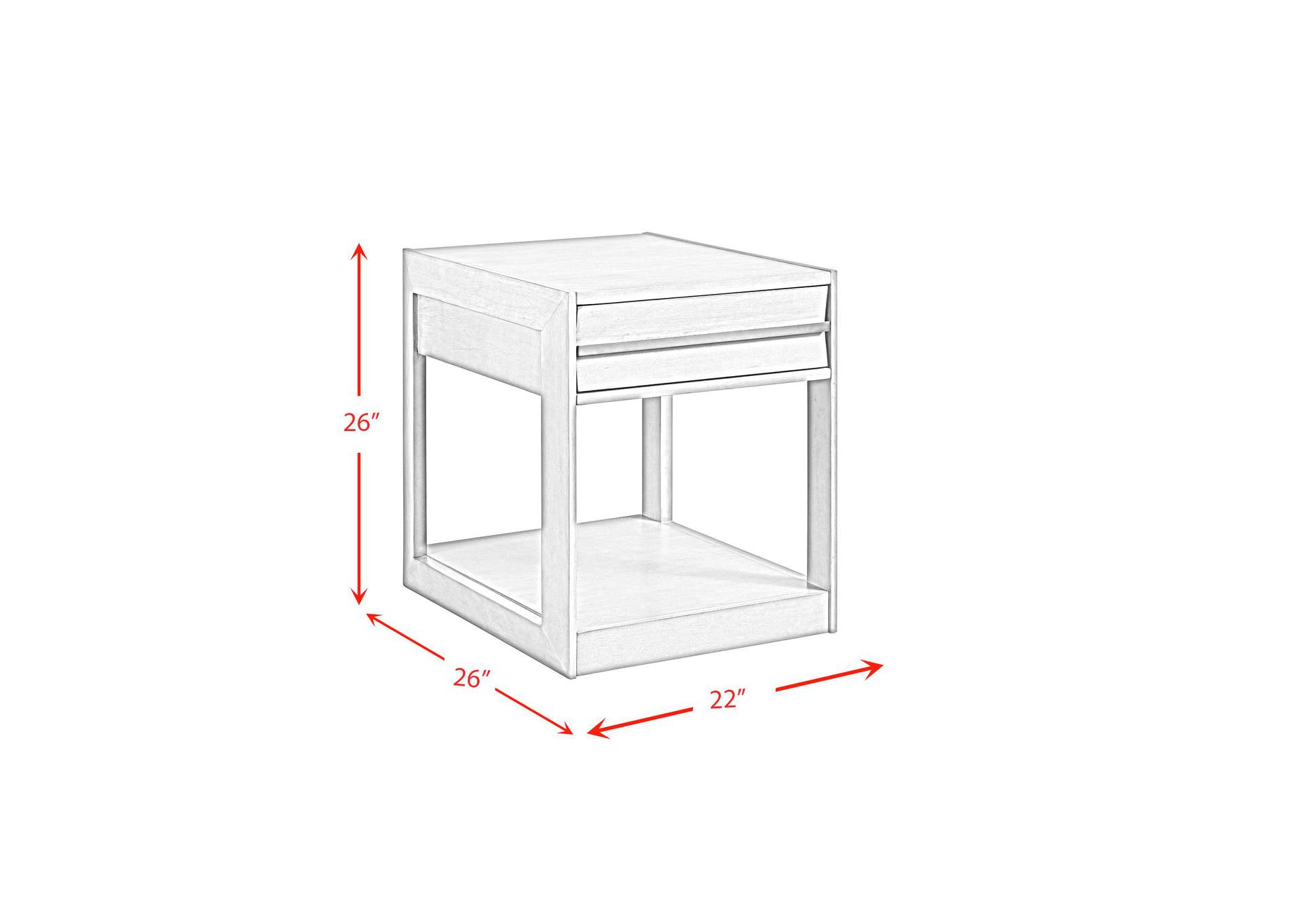 Gordon Rectangular End Table In Grey image 6