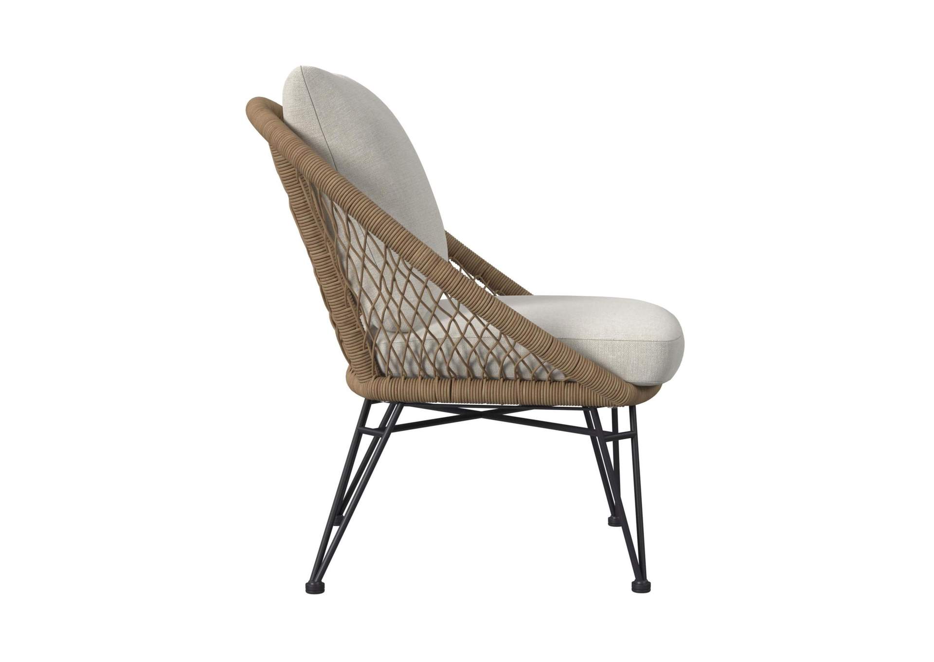 Grace Outdoor Seating 4Pc Set - Black Natural And Olefin Beige image 15