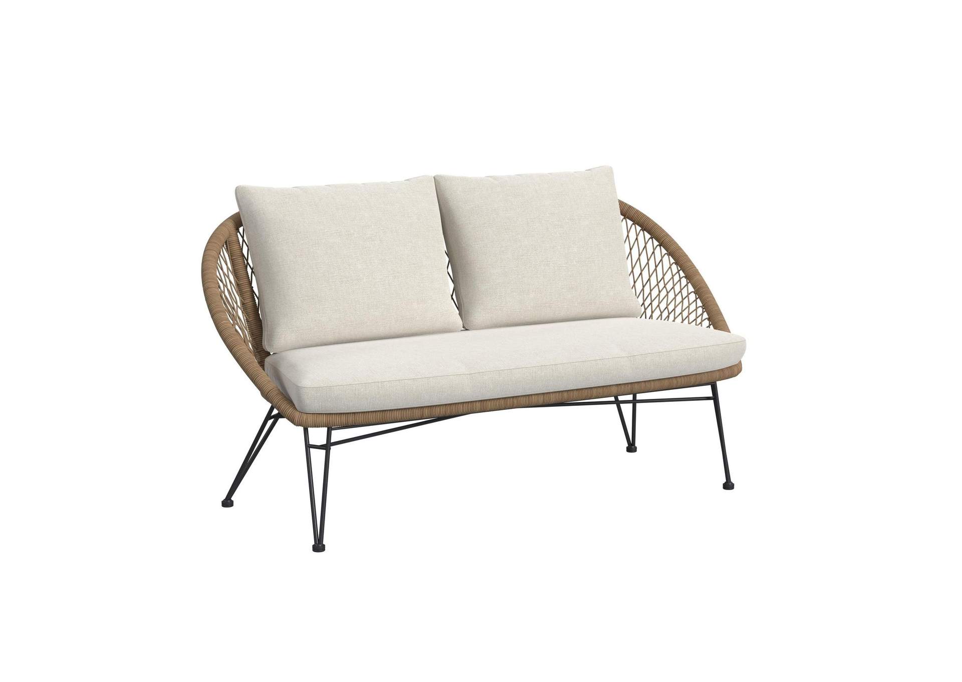 Grace Outdoor Seating 4Pc Set - Black Natural And Olefin Beige image 21