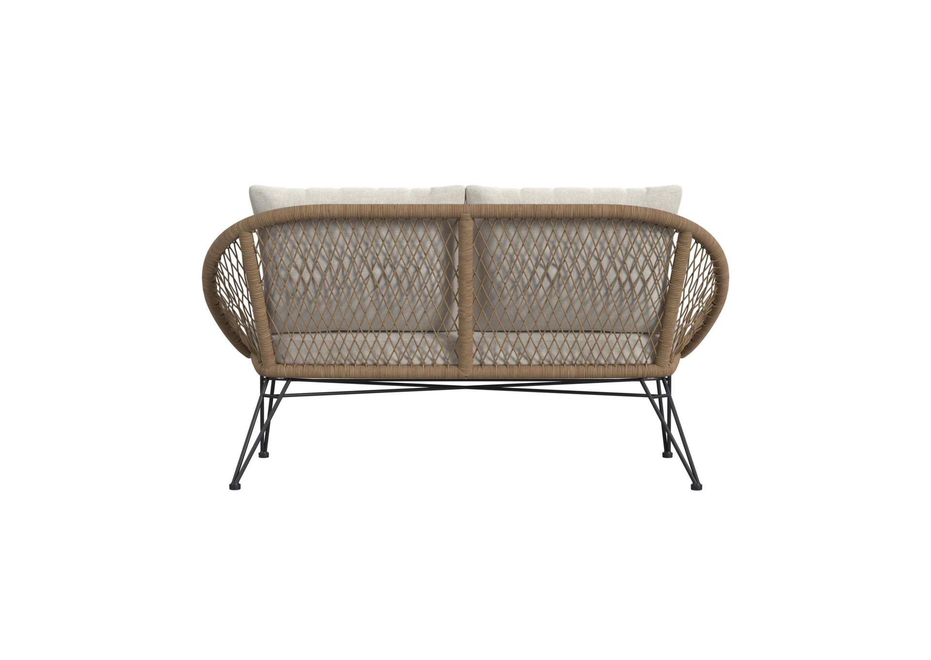 Grace Outdoor Seating 4Pc Set - Black Natural And Olefin Beige image 19