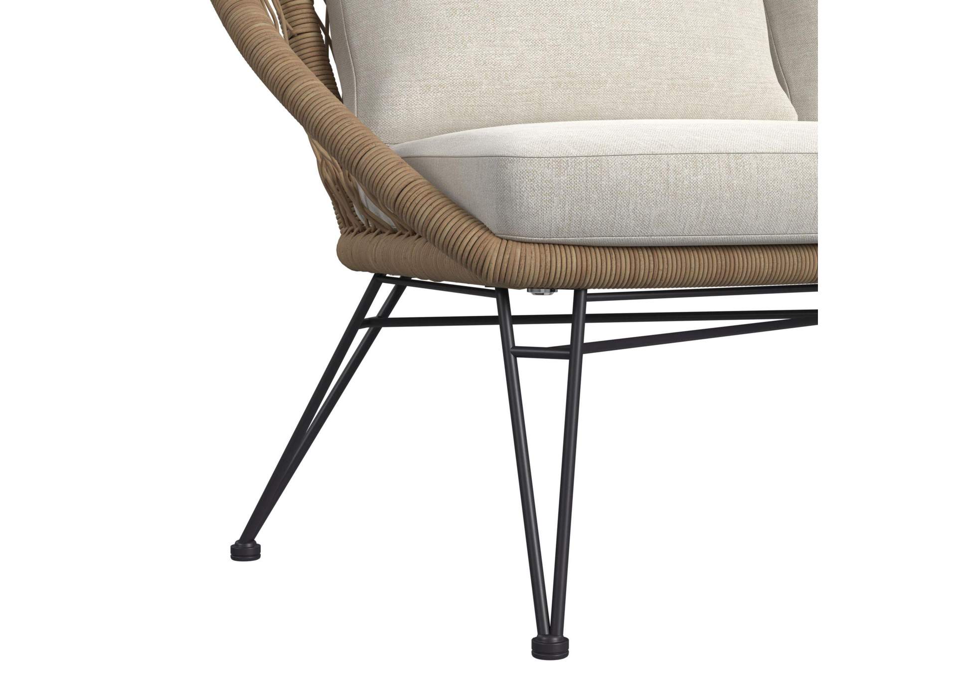 Grace Outdoor Seating 4Pc Set - Black Natural And Olefin Beige image 11