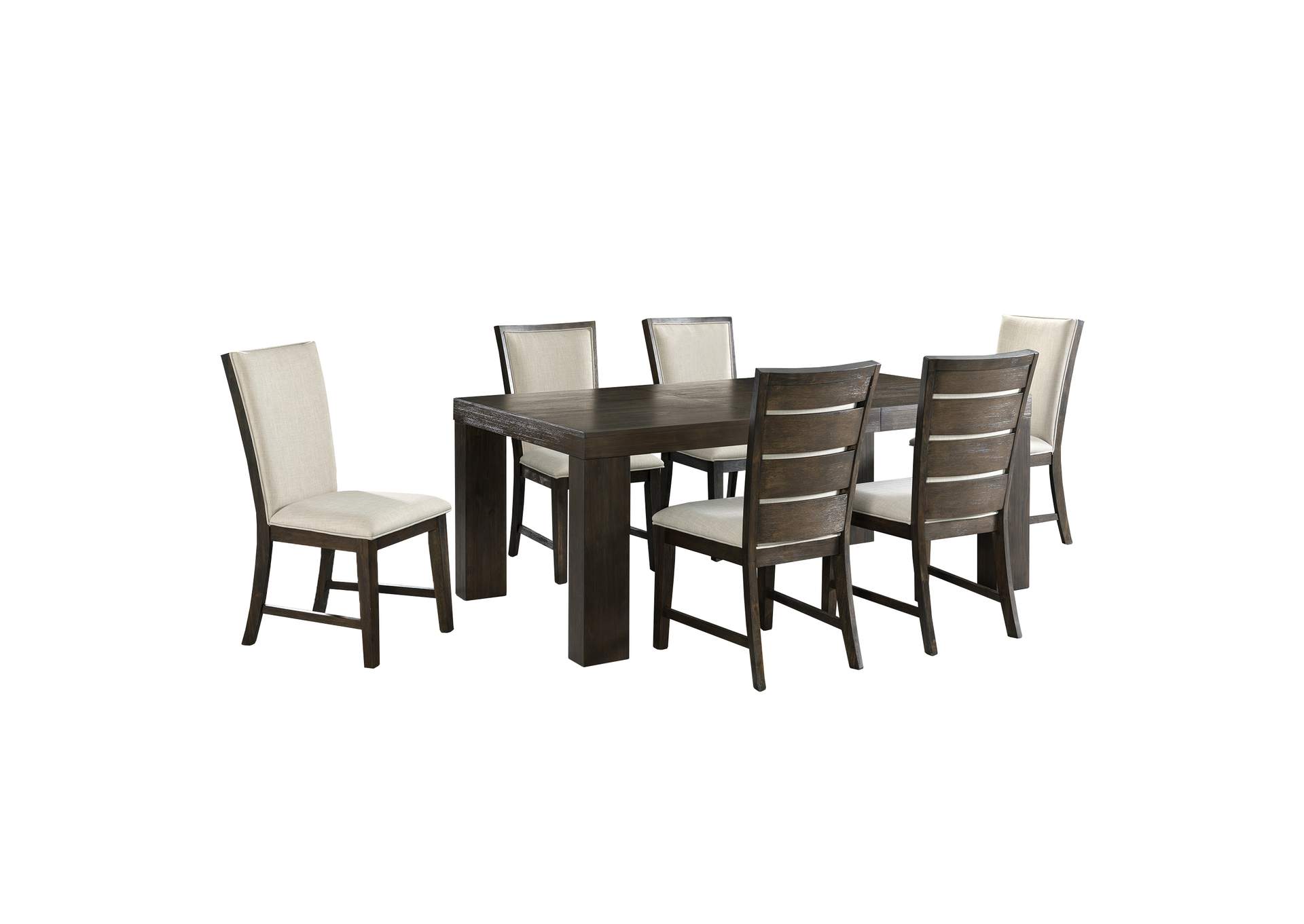 Grady 7 Piece Dining Set - Table Six Slat Back Chairs image 17