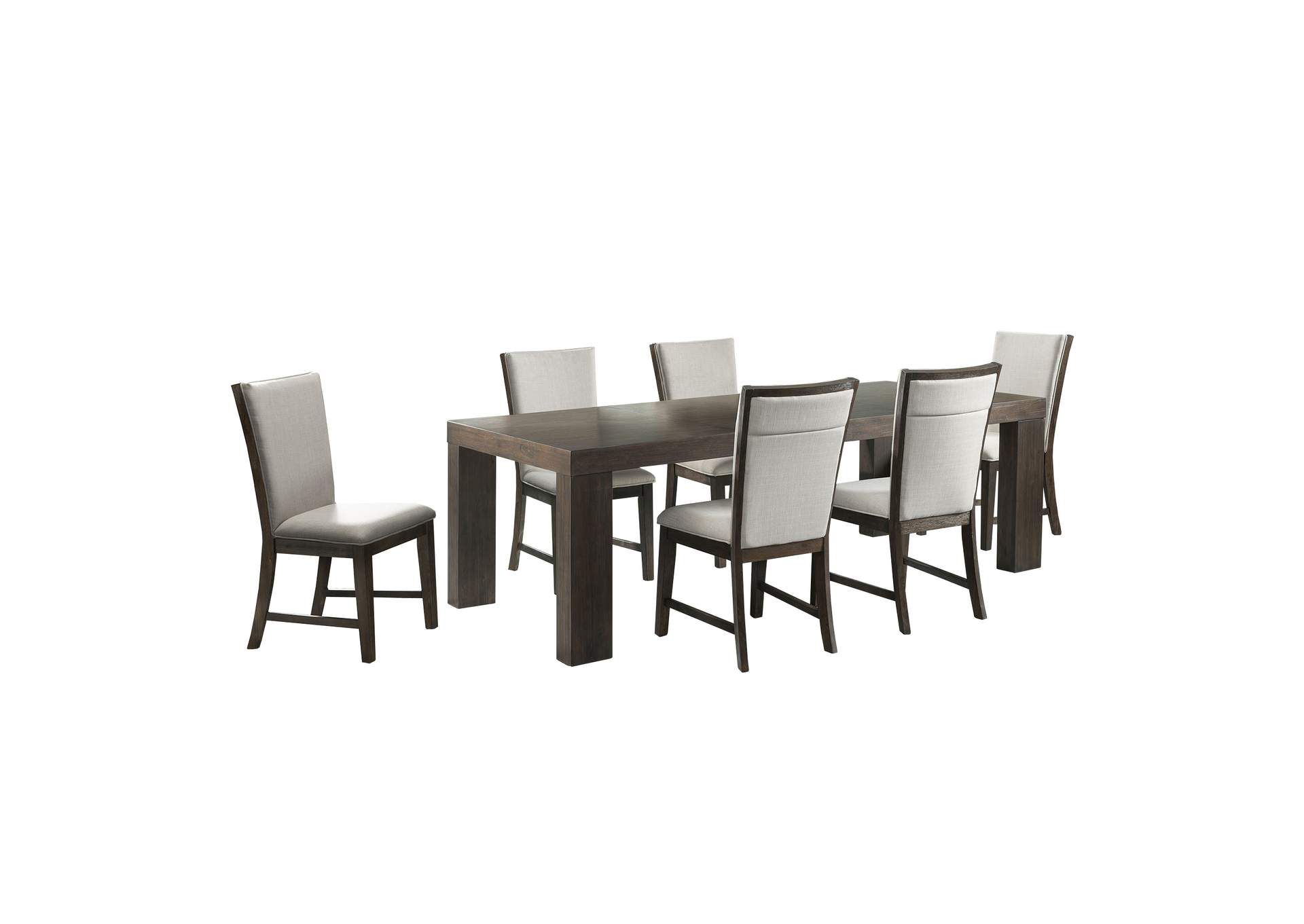 Grady 7 Piece Dining Set - Table Six Upholstered Side Chairs image 6