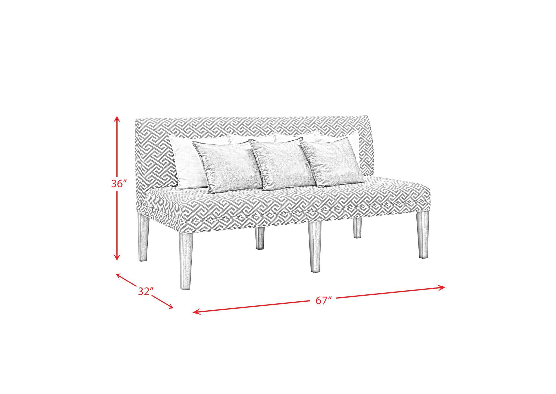 Gramercy Dining Three Seat Sofa With Seven Pillows image 8