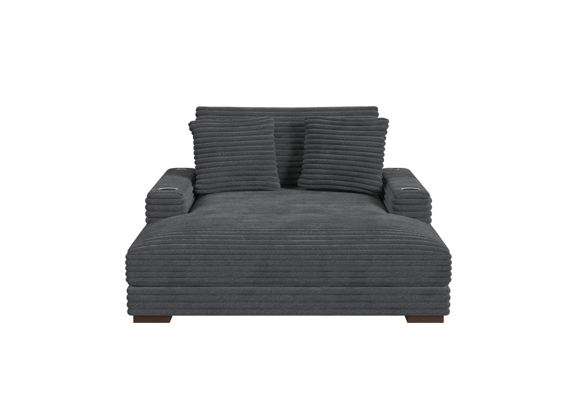 Grande Chaise With 2 Pillows 21 In Grand Cord Charcoal image 4