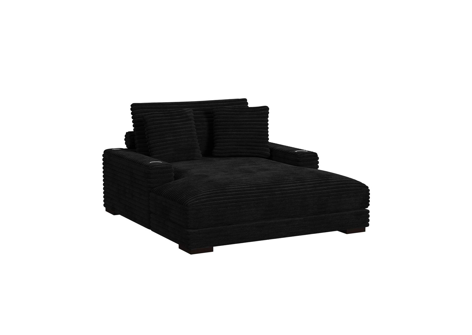 Grande Chaise With 2 Pillows 21 In Grand Cord Black image 3