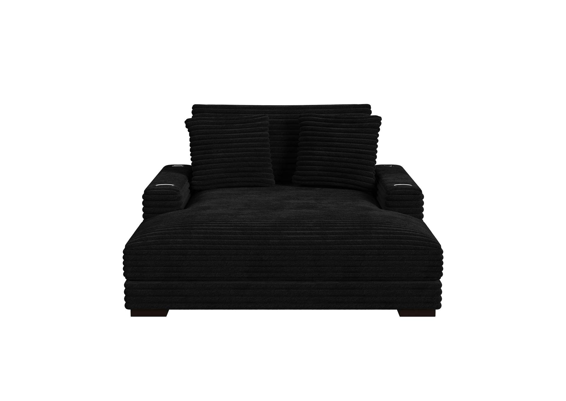 Grande Chaise With 2 Pillows 21 In Grand Cord Black image 4