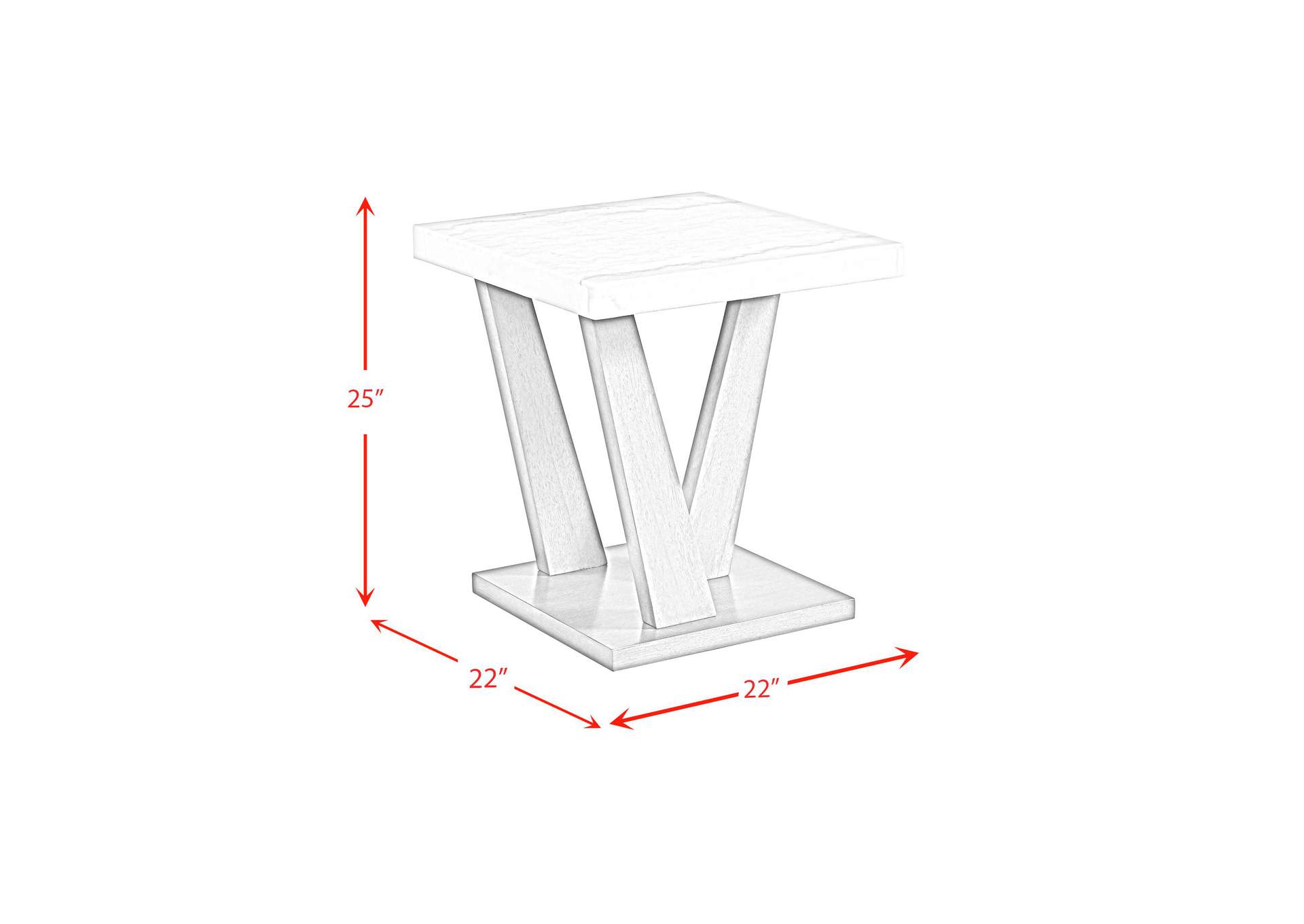 Greta Square End Table In Grey image 5