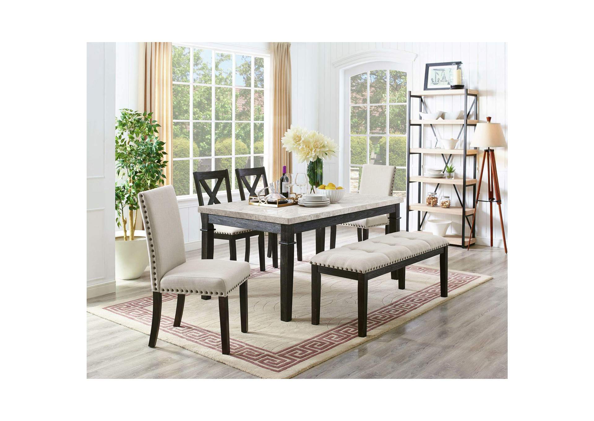 Greystone Marble Dining Bench image 1