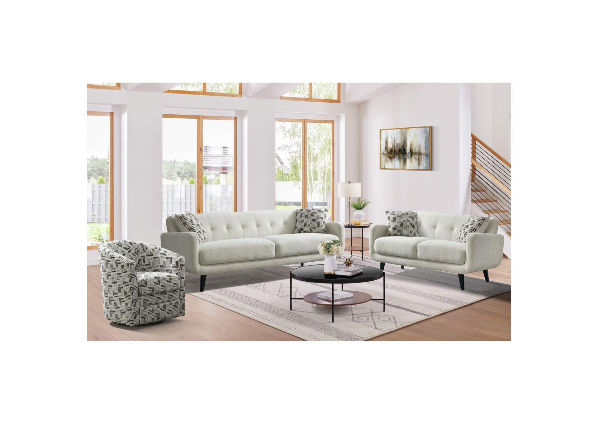 Hadley Ii Loveseat In Debussy Ecru With 2 Pillows image 1