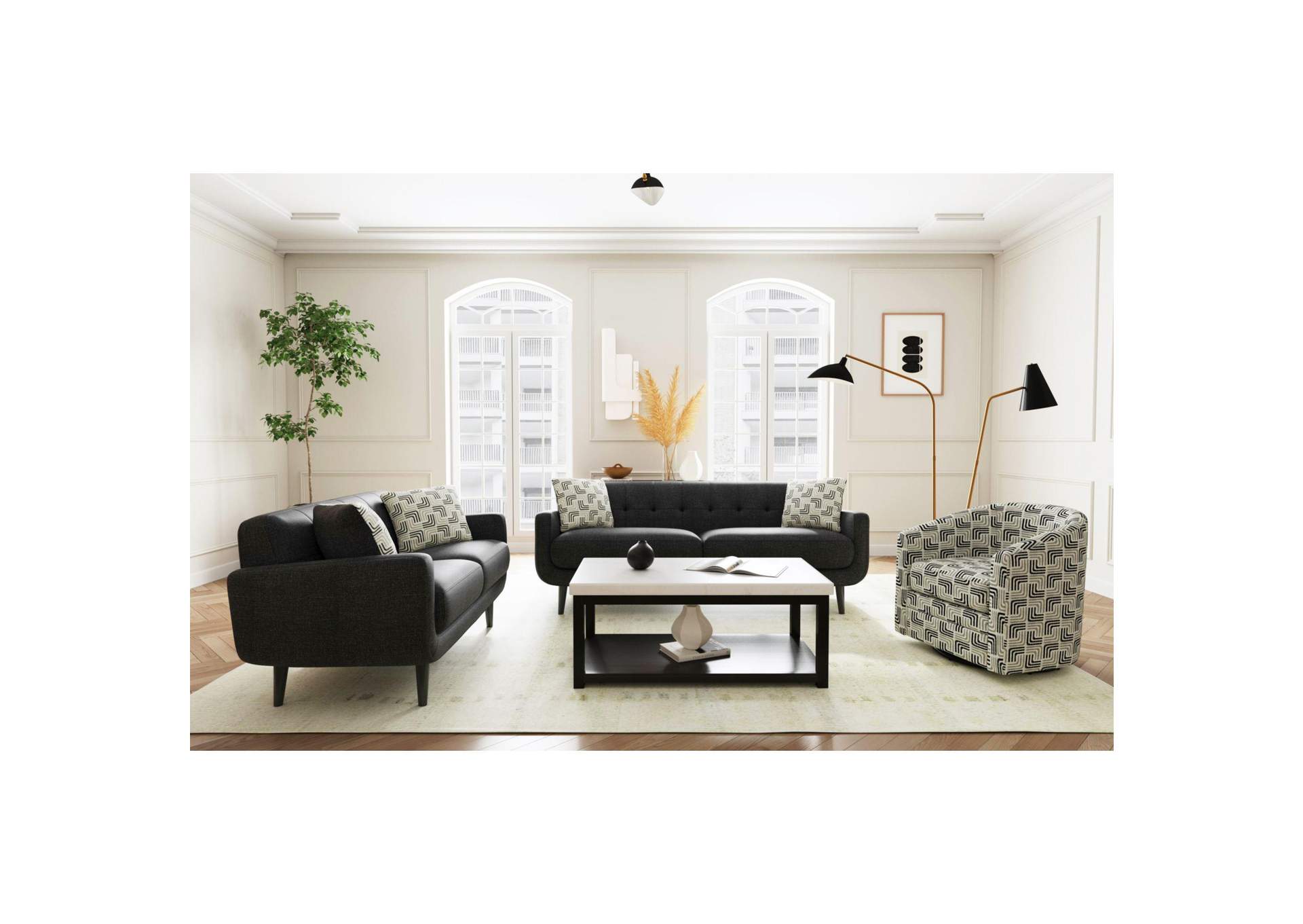 Hadley Ii Sofa In Debussy Night With 2 Pillows image 1