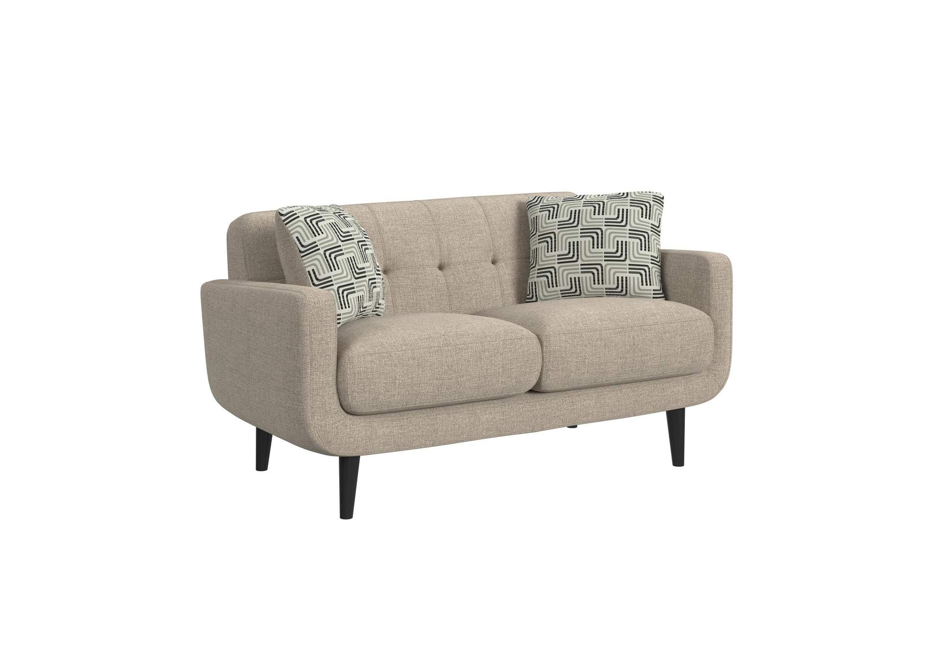 Hadley II Loveseat In Debussy Cappuccino With 2 Pillows image 3