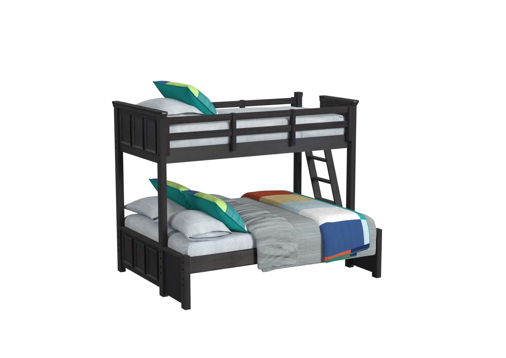 Hampton Kids Twin Over Full Bunk With Ladder In Charcoal image 3
