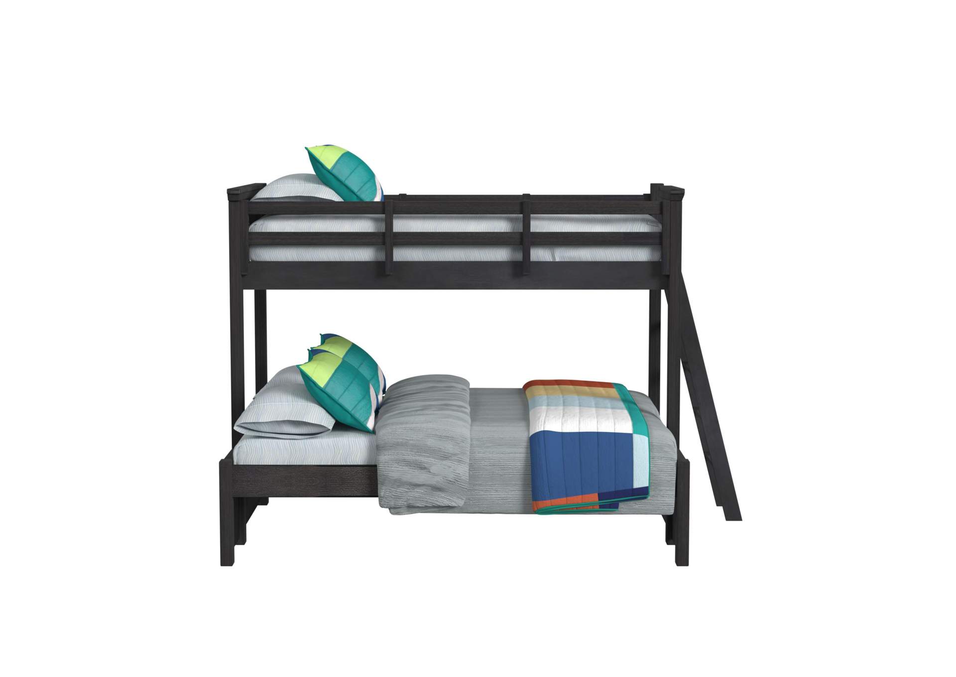 Hampton Kids Twin Over Full Bunk With Ladder In Charcoal image 4