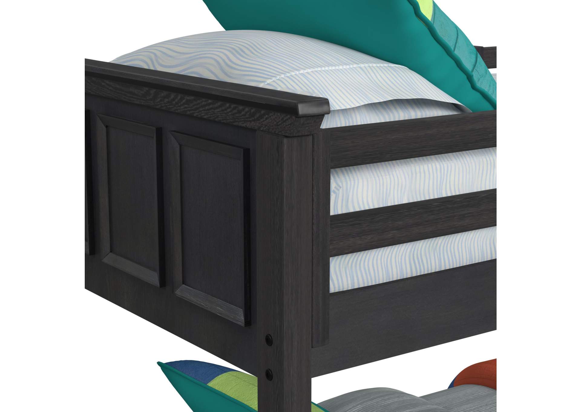 Hampton Kids Twin Over Full Bunk With Ladder In Charcoal image 6